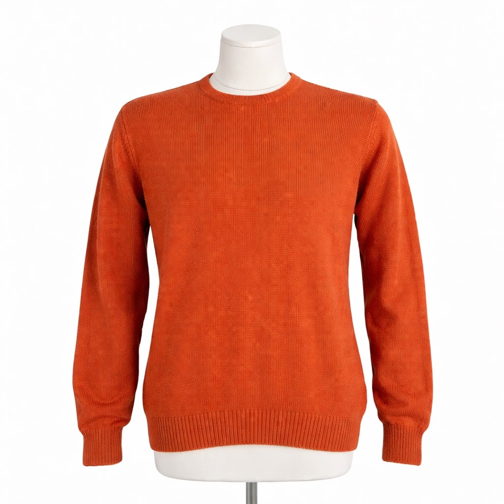 Vintage Compliments Lambswool Angora Sweater L Rust Orange Crewneck